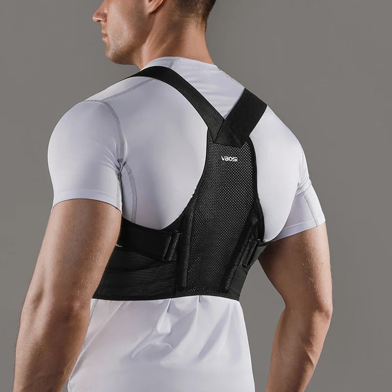 PostureRight Upper/Lower Back Support for Scoliosis - Medical Grade Posture Corrector with Chest Strap Full Body Support