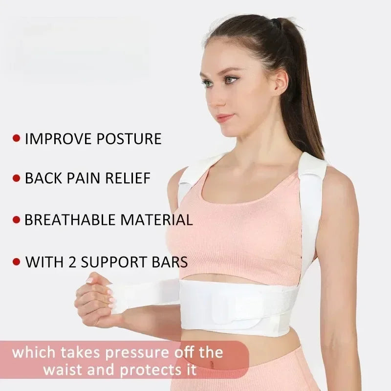 PostureRight Upper/Lower Back Support for Scoliosis - Medical Grade Posture Corrector with Chest Strap Full Body Support