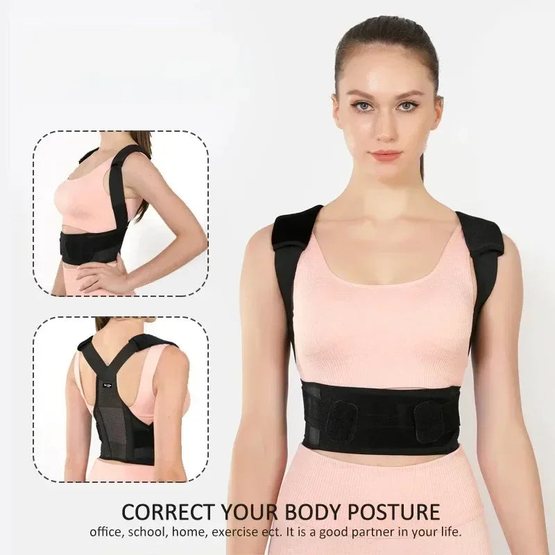 PostureRight Upper/Lower Back Support for Scoliosis - Medical Grade Posture Corrector with Chest Strap Full Body Support