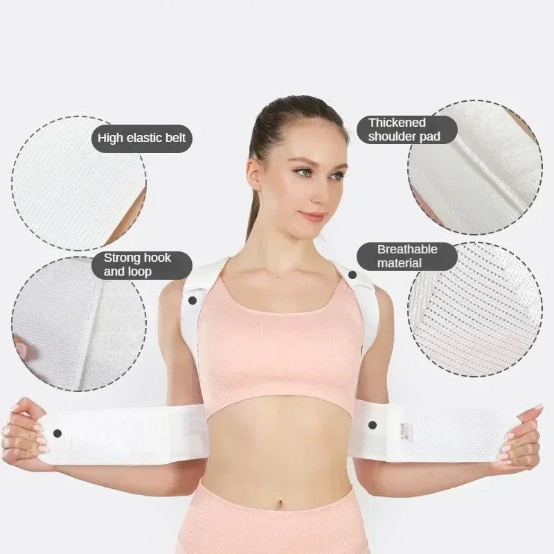 PostureRight Upper/Lower Back Support for Scoliosis - Medical Grade Posture Corrector with Chest Strap Full Body Support