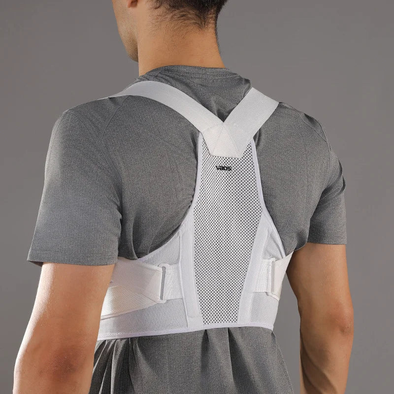 PostureRight Upper/Lower Back Support for Scoliosis - Medical Grade Posture Corrector with Chest Strap Full Body Support